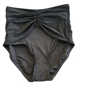 Coco Reef Diva Mesh High-Waist Bikini Bottoms Black Pull On Style NWT